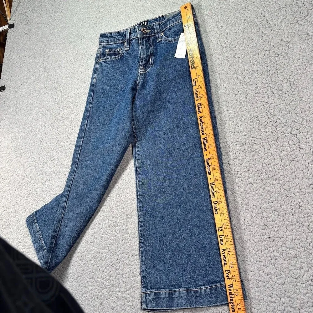 Gap‎ High Rise Wide Leg Baggy Jeans Blue Size 8 Girls Ankle Length NWT